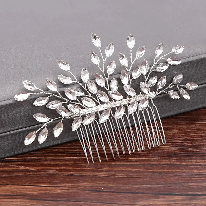Wedding Hair Combs Bridal Hair Accessories For Women Hair Jewelry Silver Color Pearl Rhinestone Head Jewelry Women Accessories-hair accessories-SWEET T 52