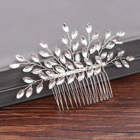 Wedding Hair Combs Bridal Hair Accessories For Women Hair Jewelry Silver Color Pearl Rhinestone Head Jewelry Women Accessories-hair accessories-SWEET T 52