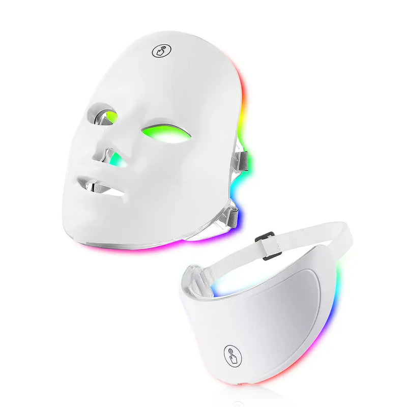 7 Color LED Facial Mask With Neck, Red Light Therapy Mask for Skin Tightening/Lifting/Anti-aging/Bio-Light Beauty Device