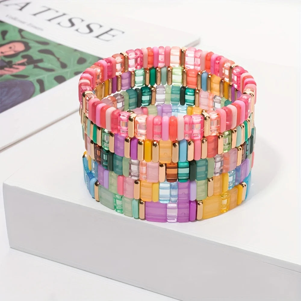 Acrylic Bead Stretch Bracelet