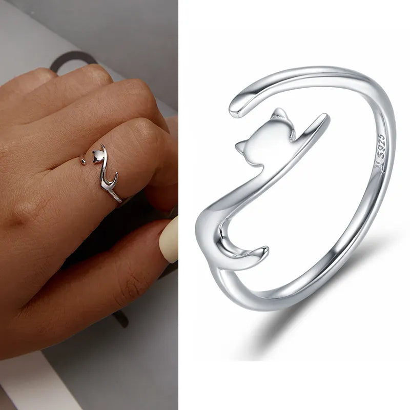 925 Sterling Silver Open Adjustable Rings for Women & Girls. Wedding, Engagement, Anniversary or Gift Rings