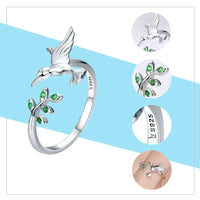Adjustable Rings - Real 925 Sterling Silver, Stackable, Engagement Zircon Open Size Rings for Women