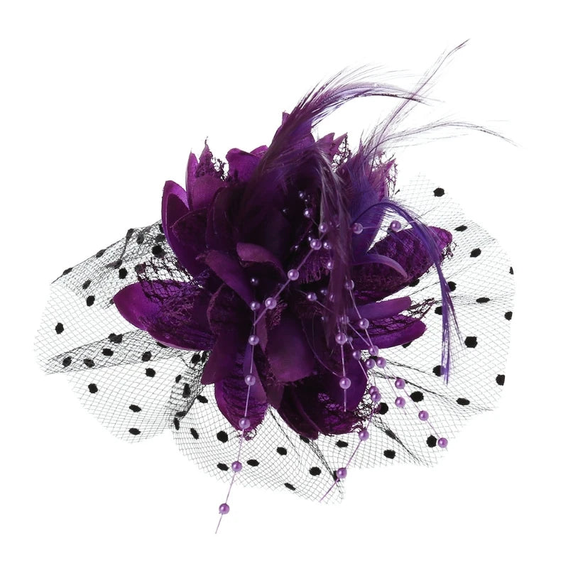 Fascinator Hats for Women & Girls.  Feather/Flower Bridal Hair Accessories, Wedding Party, Special Occasions