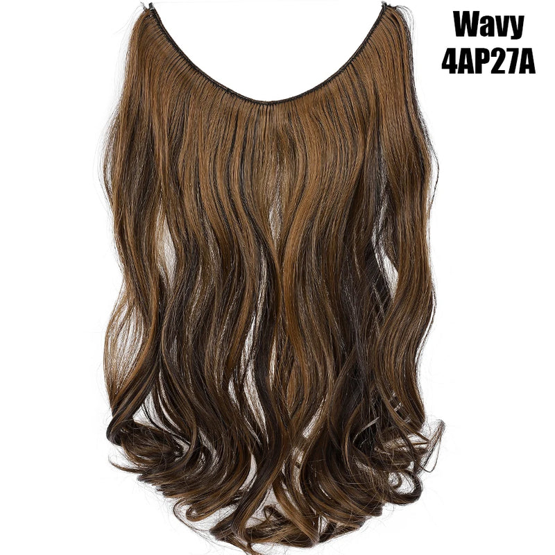 Synthetic 20 Inch Invisible Wire, No Clip-In, Hair Extensions, Fish Line Hairpieces/Hair Extensions Fake Hair For Women