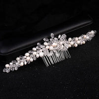 Luxury Crystal Pearl Flower Hair Comb/Headband/Tiara For Women & Girls - Bridal Wedding Hair Accessories/Hair Jewelry-hair accessories-SWEET T 52