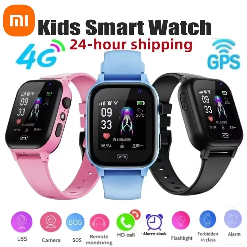 Kids 4G Smart Watch - SOS, GPS Location, Video Call, Sim Card. Child SmartWatch/Camera, Waterproof Watch For Boys Girls