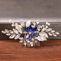 Wedding Hair Combs Bridal Hair Accessories For Women Hair Jewelry Silver Color Pearl Rhinestone Head Jewelry Women Accessories-hair accessories-SWEET T 52