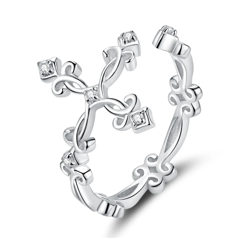 Adjustable Rings - Real 925 Sterling Silver, Stackable, Engagement Zircon Open Size Rings for Women