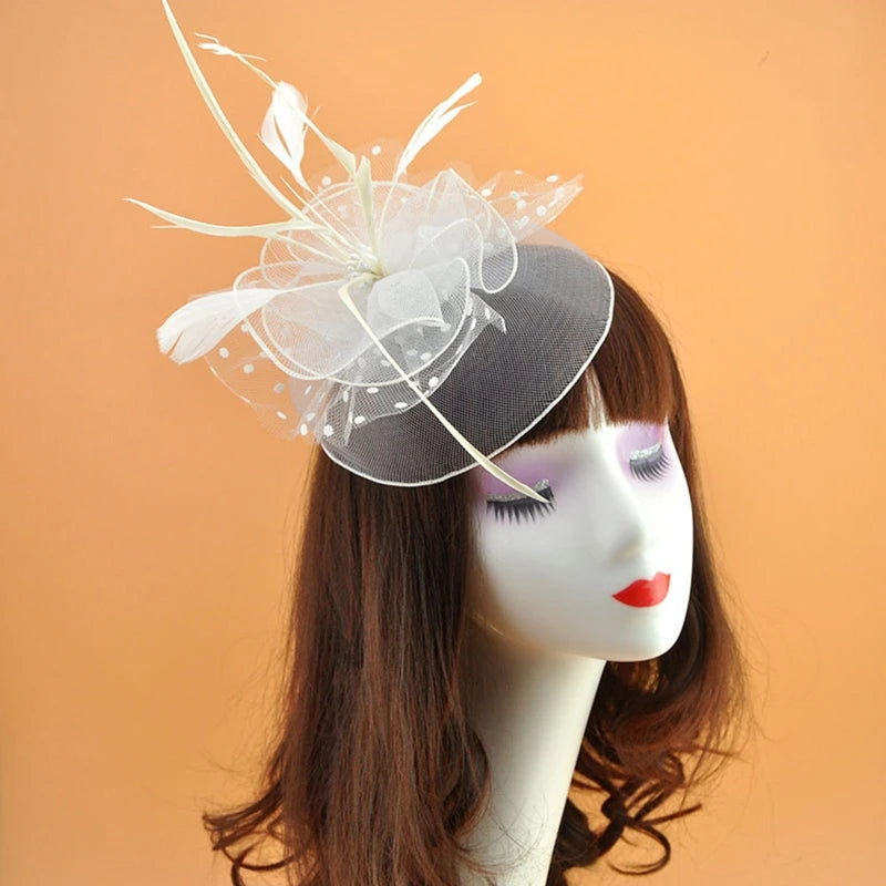 Fascinator Hats for Women & Girls.  Feather/Flower Bridal Hair Accessories, Wedding Party, Special Occasions