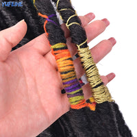 Faux Locks Crochet Hair Natural Hair Extensions Synthetic Crochet Braiding Hair Dreadlocks with Colored Line Short Hair Bundles SWEET T 52