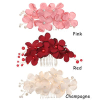 Fashion Bridal Wedding Bridesmaid Red/Pink/Champagne Romantic Flower Hair Clip Hairpin Comb Accessories