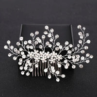 Wedding Hair Combs Bridal Hair Accessories For Women Hair Jewelry Silver Color Pearl Rhinestone Head Jewelry Women Accessories-hair accessories-SWEET T 52