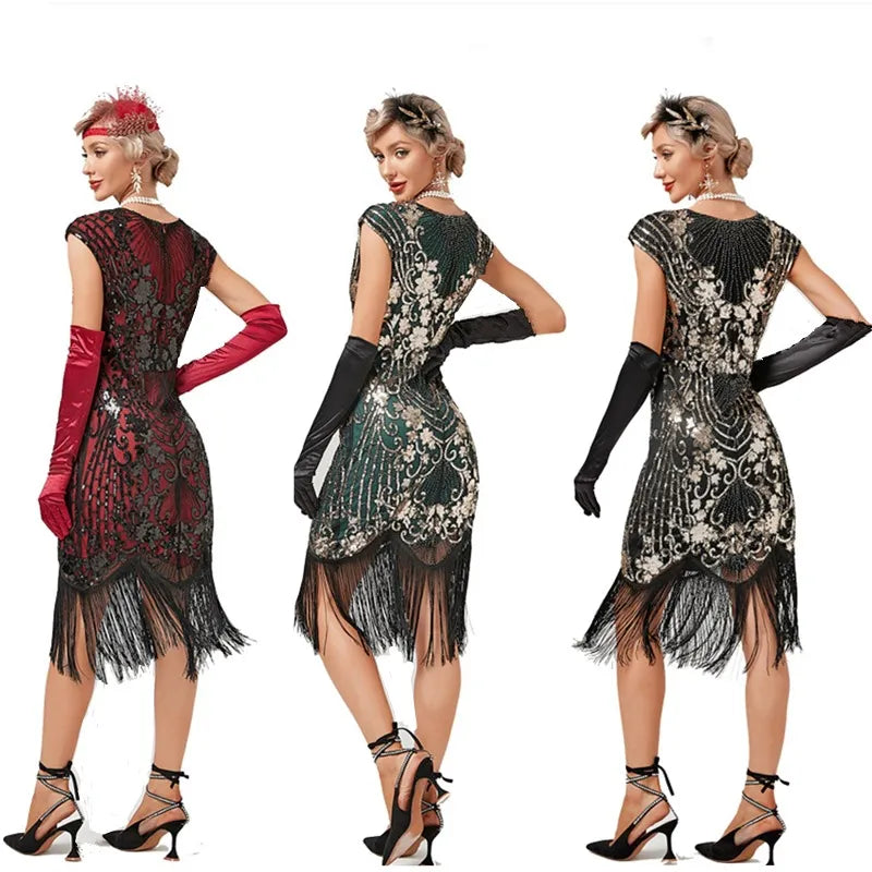 Tassel Evening Dresses - Slim Fit, Bodycon 1920S Vintage Sequined Dresses for Women and Girls, Gatsby Style