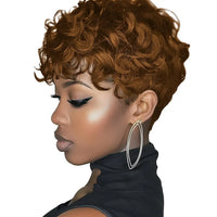 Short Curly Layered Synthetic Wig for Women - Natural Wave Shape