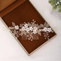 Silver/Gold/Pearl/Rhinestone Hair Accessories, Crystal Bridal Headdress/Hair Combs for Women & Girls-hair accessories-SWEET T 52