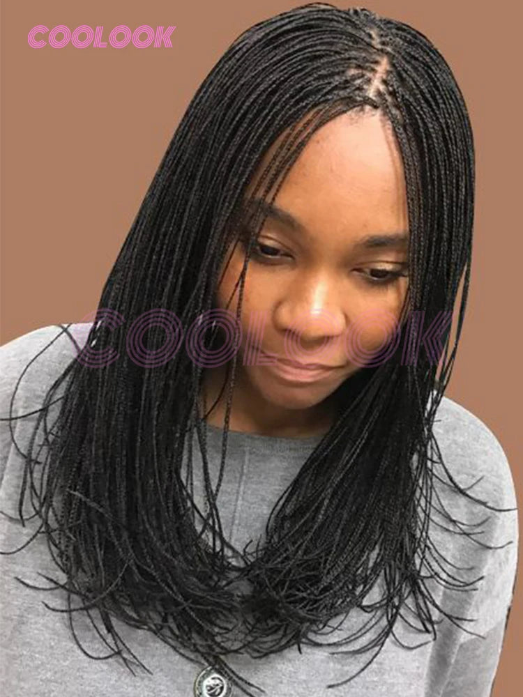 10" Short Bob Wigs Synthetic Braided Wigs For Women Box Braid Full Lace Wig Braid African Cornrow Braids Lace Wigs Cheap Sweet T 52