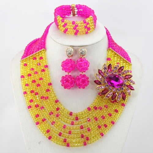 African Beads Jewelry Set Nigerian Wedding African Beads Jewelry Set Crystal African Jewelry Sets  ABJ176