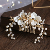 Silver/Gold/Pearl/Rhinestone Hair Accessories, Crystal Bridal Headdress/Hair Combs for Women & Girls-hair accessories-SWEET T 52
