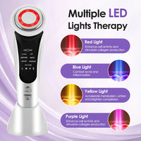 7 in 1 EMS Facial Massager - LED Light therapy, Sonic Ion Vibration Skin Tightening, Face Lifting, Anti Wrinkle Beauty Device