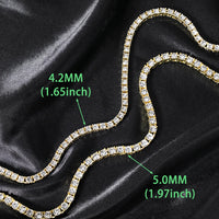 Hip Hop 5MM Tennis Chain Iced Out Bracelet/Necklace for Men - Silver/Gold