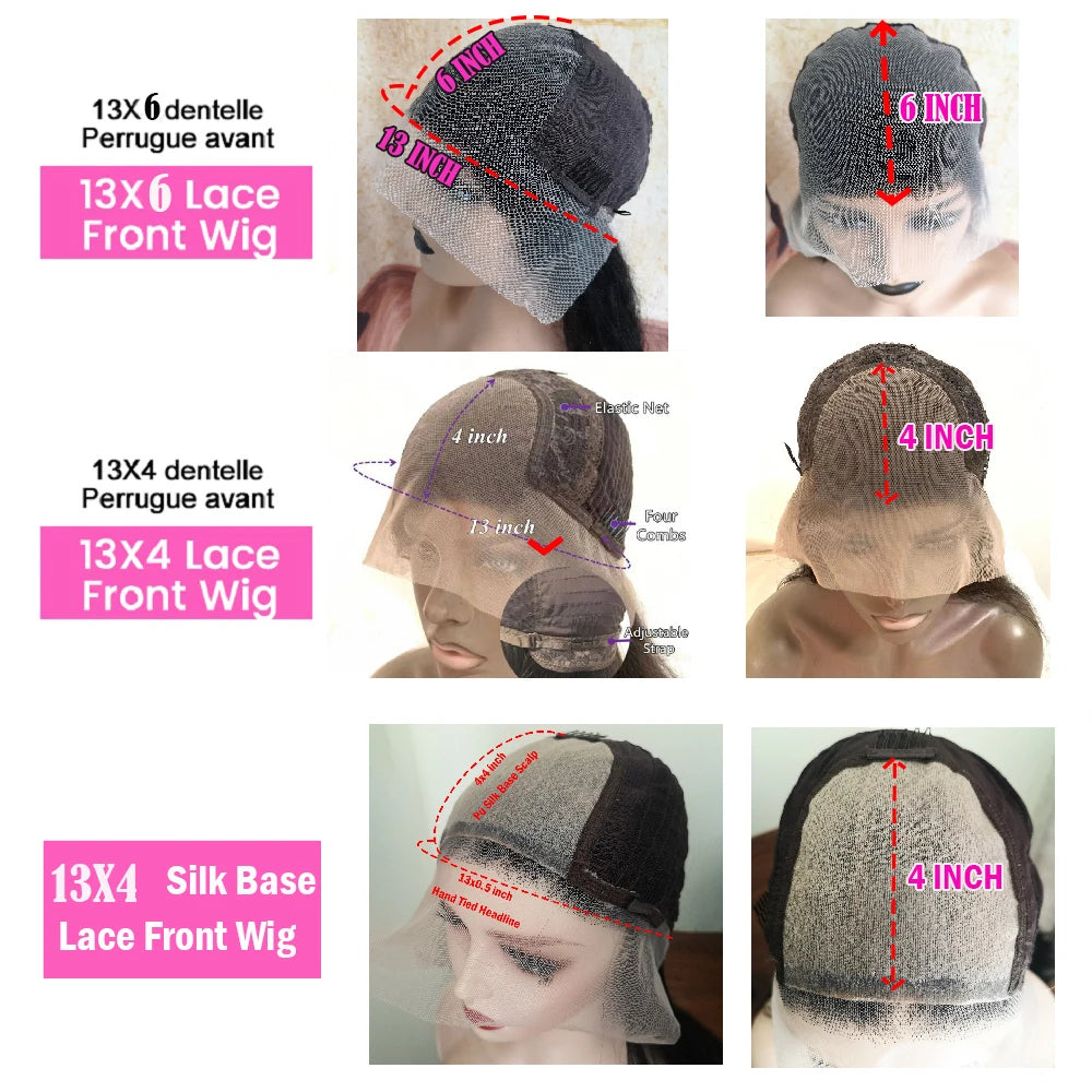 Highlight Brown Silk Base Wig Human Hair Glueless Human Hair Wigs With Brown Roots 200 Density Lace Front Wigs Short Bob Wigs Sweet T 52