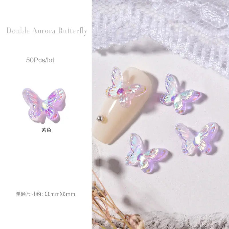 1 Bag Random Luxury Nail Art Dangle Jewelry, Mixed Style Nail Charms, Rhinestones 3D, 50 Pieces - SWEET T 52