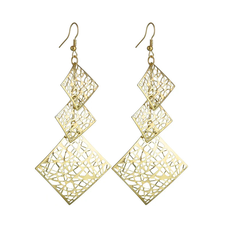 Floating Earrings - Valentine's Day/Love Pendant Earrings. Elegant Long Women's Floating Hook Earrings, Elongated Metal Pendant