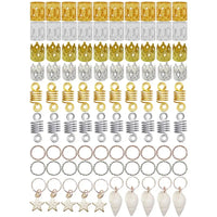60-170pcs Metal African Hair Rings, Beads, Cuffs, Tubes, Charms for Hair Braids for Women & Men/Boys & Girls-hair accessories-SWEET T 52