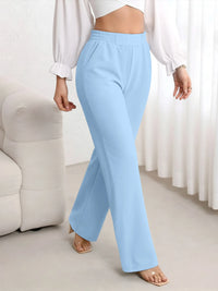 Travel Pants for Women - High Elastic Waist, Wide Leg, Solid Color, No Wrinkle Streetwear Trousers