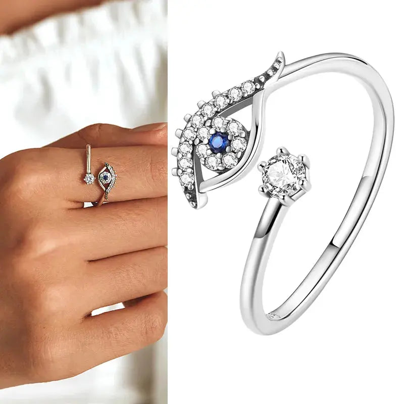 925 Sterling Silver Open Adjustable Rings for Women & Girls. Wedding, Engagement, Anniversary or Gift Rings-ring-SWEET T 52