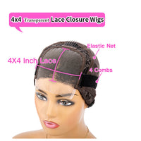 Highlight Brown Silk Base Wig Human Hair Glueless Human Hair Wigs With Brown Roots 200 Density Lace Front Wigs Short Bob Wigs Sweet T 52