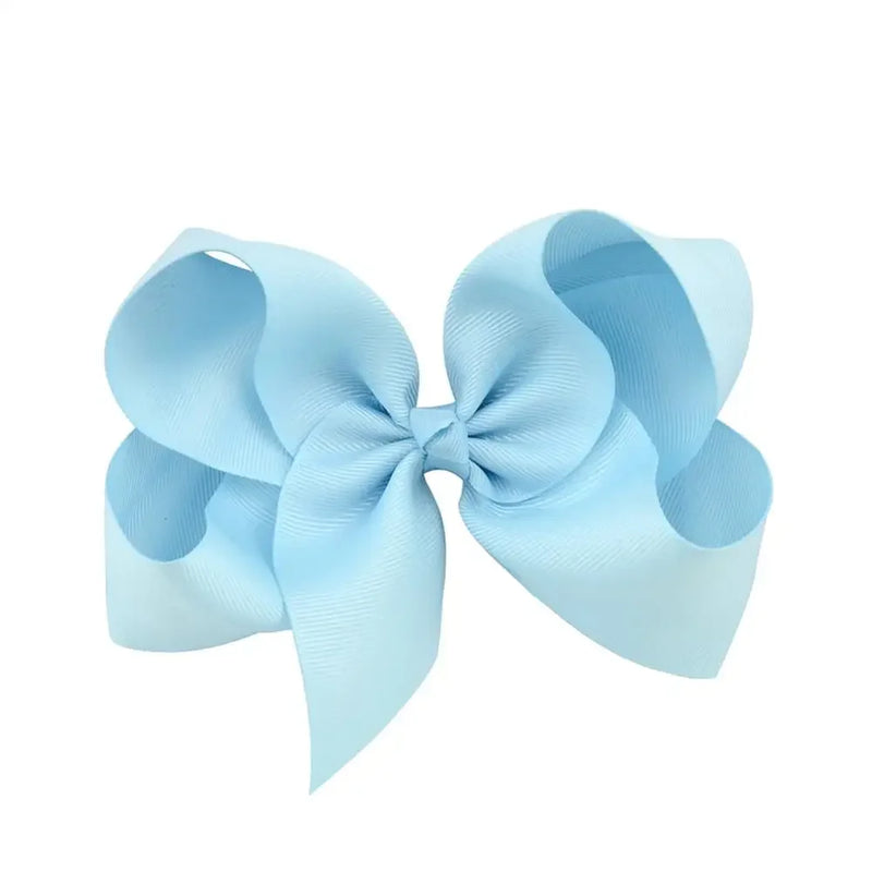 6 Inch Big Grosgrain Ribbon, Solid Color, Hair Bows with Clips. Boutique Headwear Accessories  for Kids