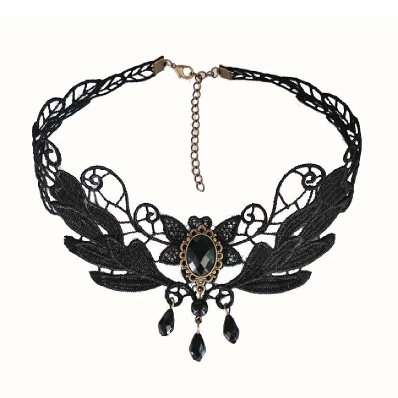 Velvet Fashion Choker Necklace for Women & Girls - Vintage Lace Necklace with Pendants