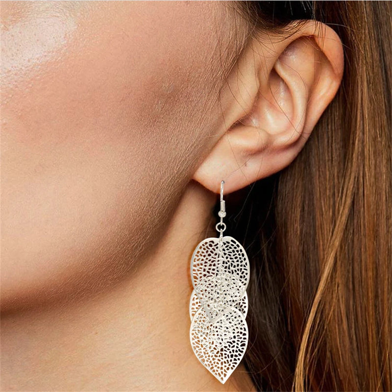 10 Pair/Lot Trendy Geometric Drop Hoop Earrings for Women & Girls. Fashion Silver/Gold Plated Jewelry Accessories-earrings-SWEET T 52