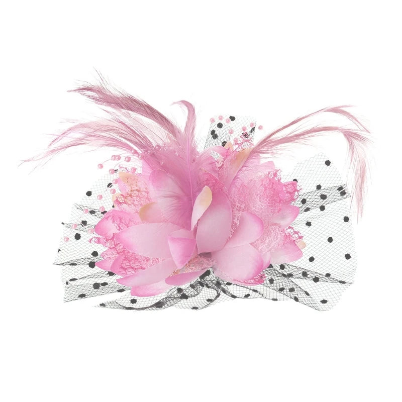 Fascinator Hats for Women & Girls.  Feather/Flower Bridal Hair Accessories, Wedding Party, Special Occasions