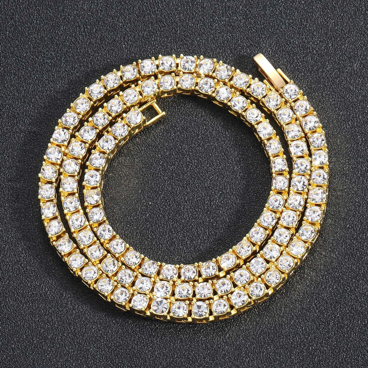Hip Hop 5MM Tennis Chain Iced Out Bracelet/Necklace for Men - Silver/Gold