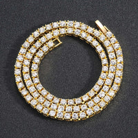 Hip Hop 5MM Tennis Chain Iced Out Bracelet/Necklace for Men - Silver/Gold