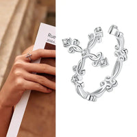 925 Sterling Silver Open Adjustable Rings for Women & Girls. Wedding, Engagement, Anniversary or Gift Rings-ring-SWEET T 52