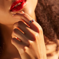 Adjustable Rings - Real 925 Sterling Silver, Stackable, Engagement Zircon Open Size Rings for Women