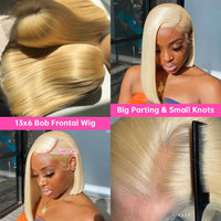 613 Blonde Bob Wig for Women — 13x4 & 13x6 Lace Front, Blunt Cut, Ships from USA