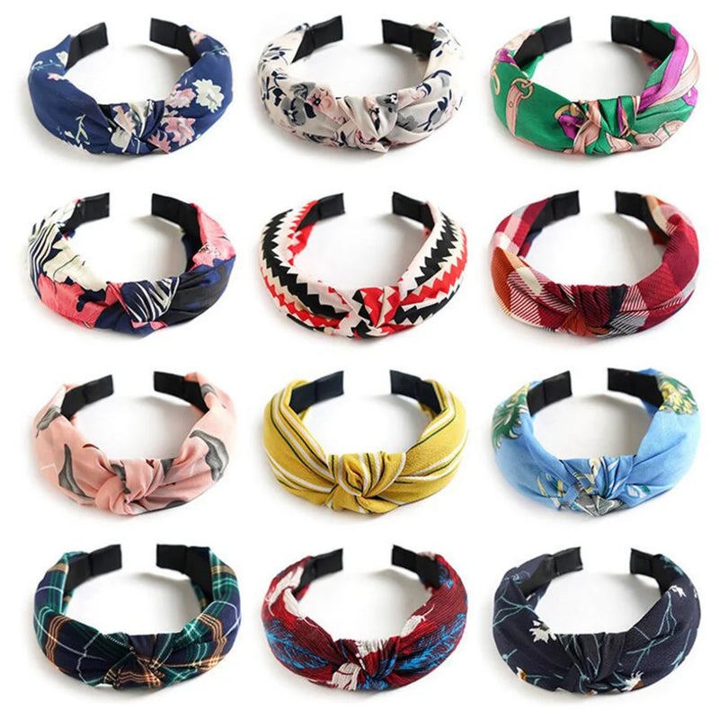 Scrunchies/Turban, Top knotted Elastic Hairband. Hair Accessories for Women & Girls.  No Slip/Stay Head band