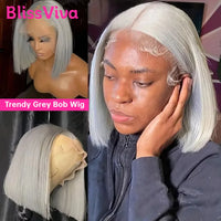 Silver Grey Bob Wig — 13x6 HD Lace Front, Vietnamese Human Hair, Ships from USA
