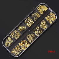 12Gird Box Multi Size AB/Colorful Non-Hotfix Rhinestones Flatback Crystal Diamond Gems 3D Glitter Nail Art Luxurious Decorations