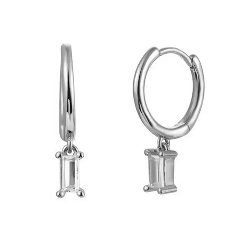 Gold Color Cute Water Drop Earrings For Women & Girls - Zircon Piercing Huggies/Hoop Dangle Earrings-earrings-SWEET T 52