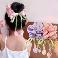 Tulip Ribbon Scrunchies, 3 Pack