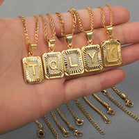 Initial Letter Pendant Necklace, Stainless Steel