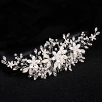 Luxury Crystal Pearl Flower Hair Comb/Headband/Tiara For Women & Girls - Bridal Wedding Hair Accessories/Hair Jewelry-hair accessories-SWEET T 52