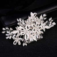 Luxury Crystal Pearl Flower Hair Comb/Headband/Tiara For Women & Girls - Bridal Wedding Hair Accessories/Hair Jewelry-hair accessories-SWEET T 52