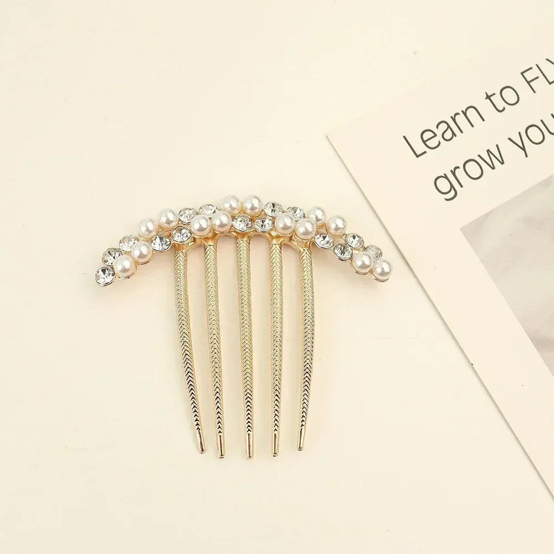 Women's Pearl Crystal Hair Combs, Rhinestone Decorative Hair Clips/Headwear, Jewelry Gifts