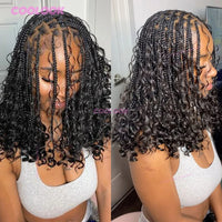 Boho Box Braid Bob Wig — 10 & 12 Inch Synthetic Lace Front, Ships from USA